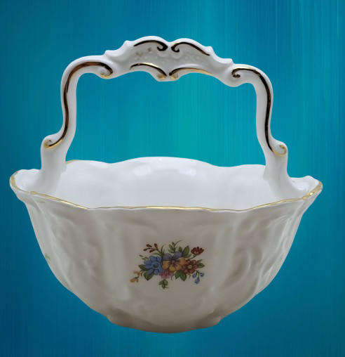 Vintage Queens Rosina Fine Bone China Sugar Basket made in England