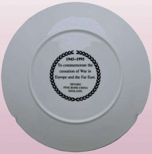 1945-1995 To Commemorate the cessation of the War in Europe and the Far East bone China Sevarg Plate