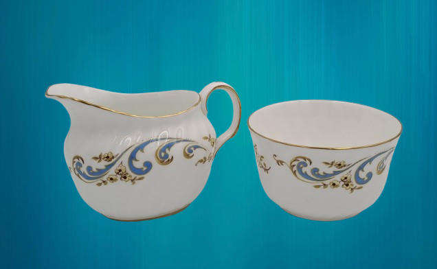 Vintage Royal Grafton MARLBOROUGH Pattern SMALL Sugar Bowl and Creamer -Fine Bone China