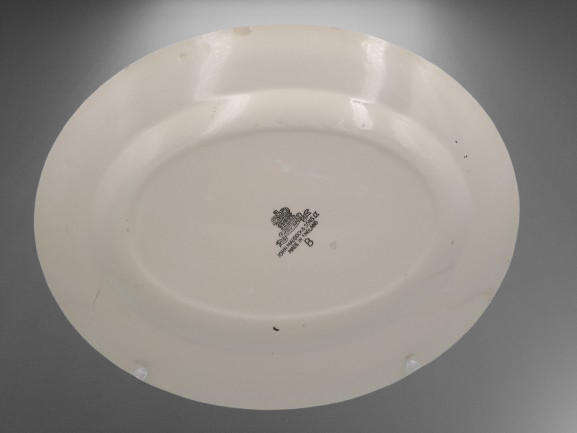 Vintage C.1945 Ivory Ware Cairo Minerva John Maddock & Sons -England - Oval Plate 30cmX24cm