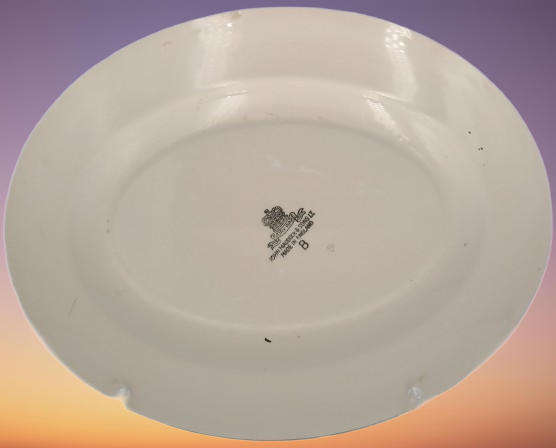 Vintage C.1945 Ivory Ware Cairo Minerva John Maddock & Sons -England - Oval Plate 30cmX24cm