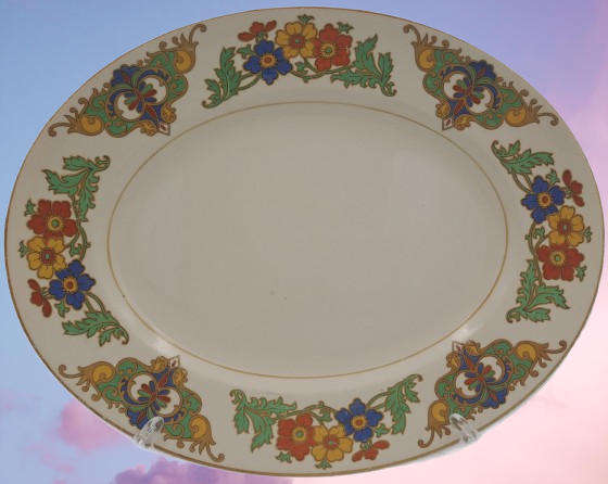 Vintage C.1945 Ivory Ware Cairo Minerva John Maddock & Sons -England - Oval Plate 30cmX24cm