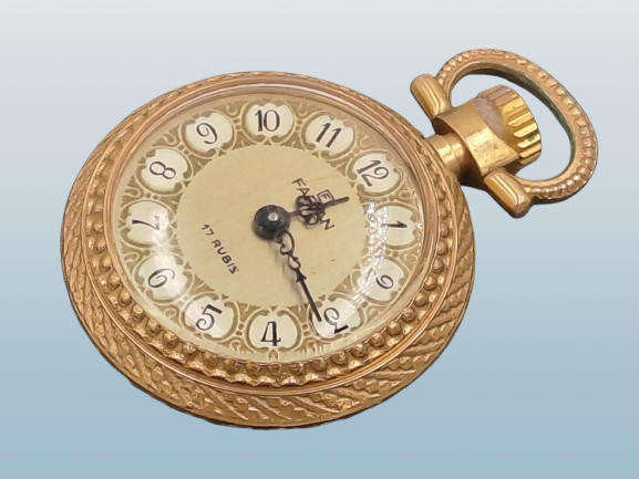 Rare Vintage small Ladies Farian Pocket watch (wind-up) Working -17 Rubis