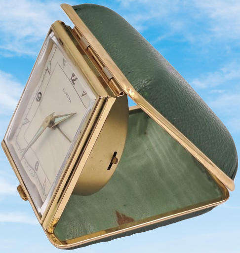 Vintage Europa Alarm Travel Clock in Case - Working
