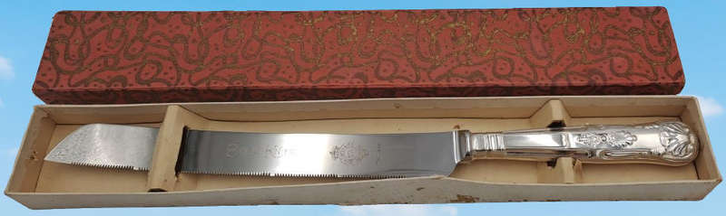 Vintage Silver Plated BREADKNIFE John Turton & Co Sheffield England -Firth Stainless-Boxed -Unused