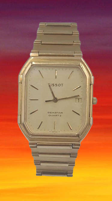 Vintage Mens Swiss Tissot Seastar FTB 356 Quartz Gold Tone watch Sapphire Glass.