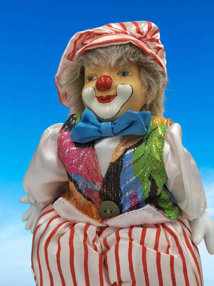 Vintage Hand-Painted Fine Porcelain Doll-Circus Clown - Parade of Dolls Collection -boxed.