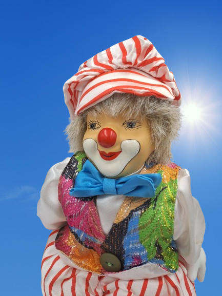 Vintage Hand-Painted Fine Porcelain Doll-Circus Clown - Parade of Dolls Collection -boxed.