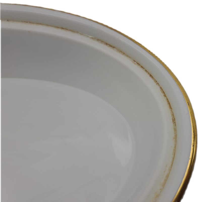 Vintage Royal Worcester Porcelain Gold Handle Casserole Baking Dish with lid shape 21 size 2 (used)