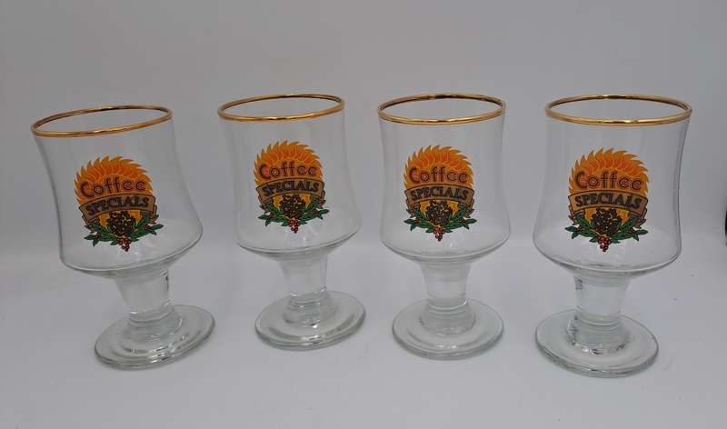 Rare Find - Vintage Dema Coffee Specials set of four glasses in original box