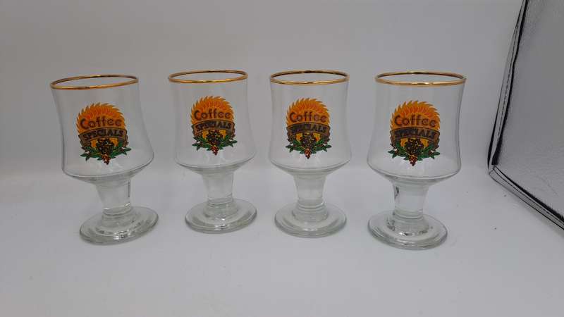 Rare Find - Vintage Dema Coffee Specials set of four glasses in original box