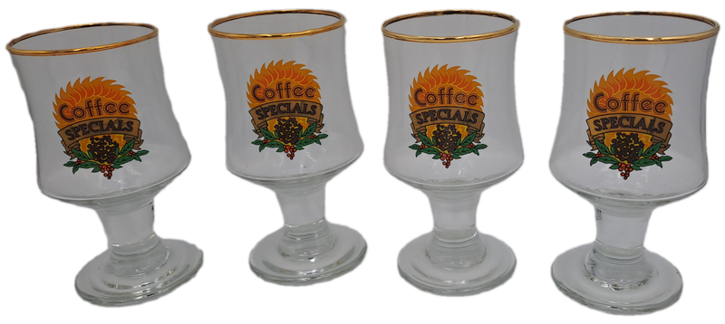 Rare Find - Vintage Dema Coffee Specials set of four glasses in original box