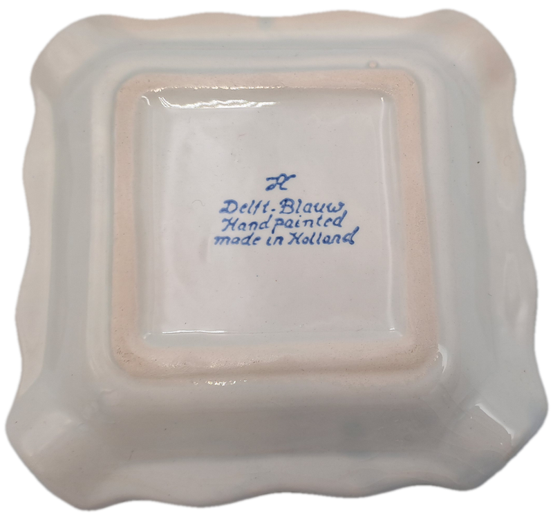 Vintage Delft Blauw Hand Painted Ashtray Made in Holland