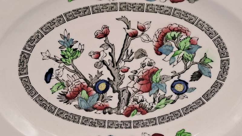 Rare Find Vintage Johnson Bros Indian Tree Sandwich tray-Made in England