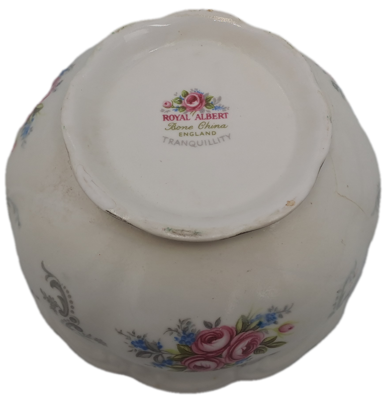 Vintage Royal Albert Tea TRANQUILLITY Tea Sugar Bowl -(BADLY CRACKED AND REPAIRED)