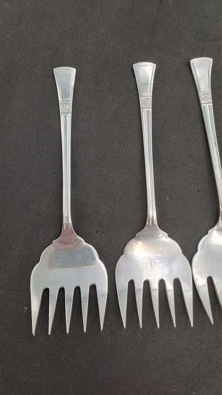 10 Pieces of Vintage Angora Silverplate Cutlery registered Rd.829600-Made In England