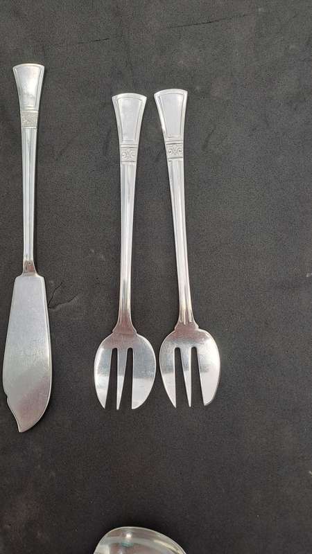 10 Pieces of Vintage Angora Silverplate Cutlery registered Rd.829600-Made In England