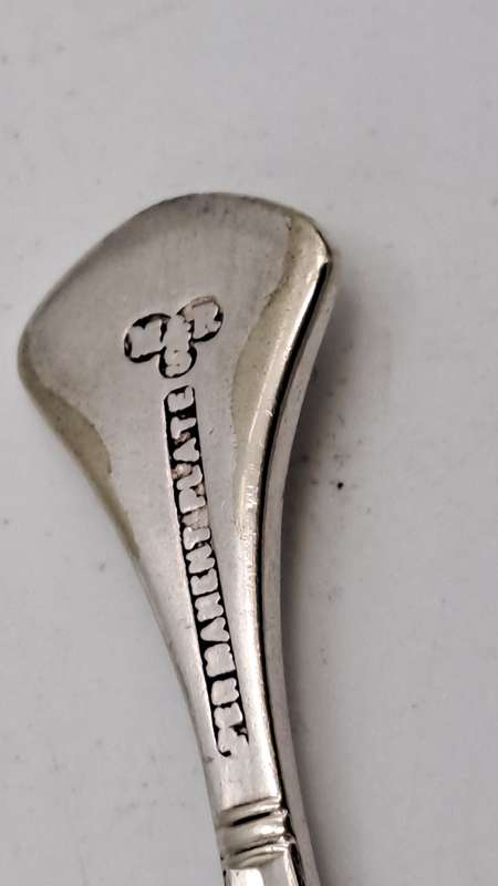 4 Vintage M&RS Permanent plate serving spoons with shell bowls Rd.no.240300 Made in Sheffield Eng.