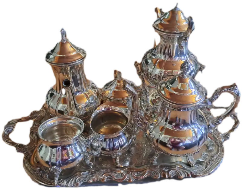 Very Large 8pc Antique/Vintage Silver Plated on Copper Tea and Coffee set