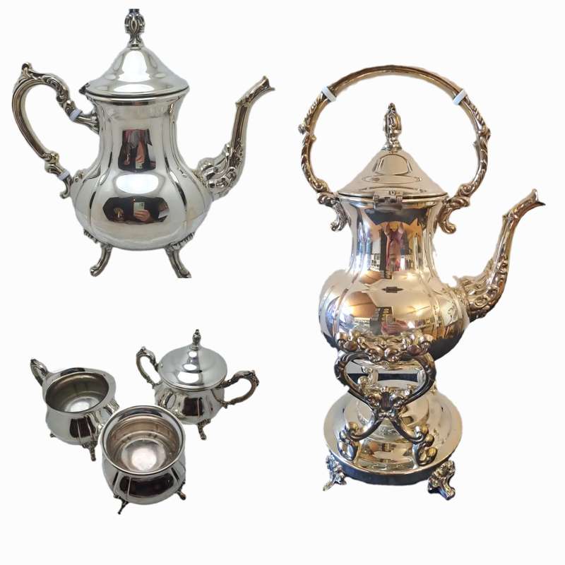 Very Large 8pc Antique/Vintage Silver Plated on Copper Tea and Coffee set