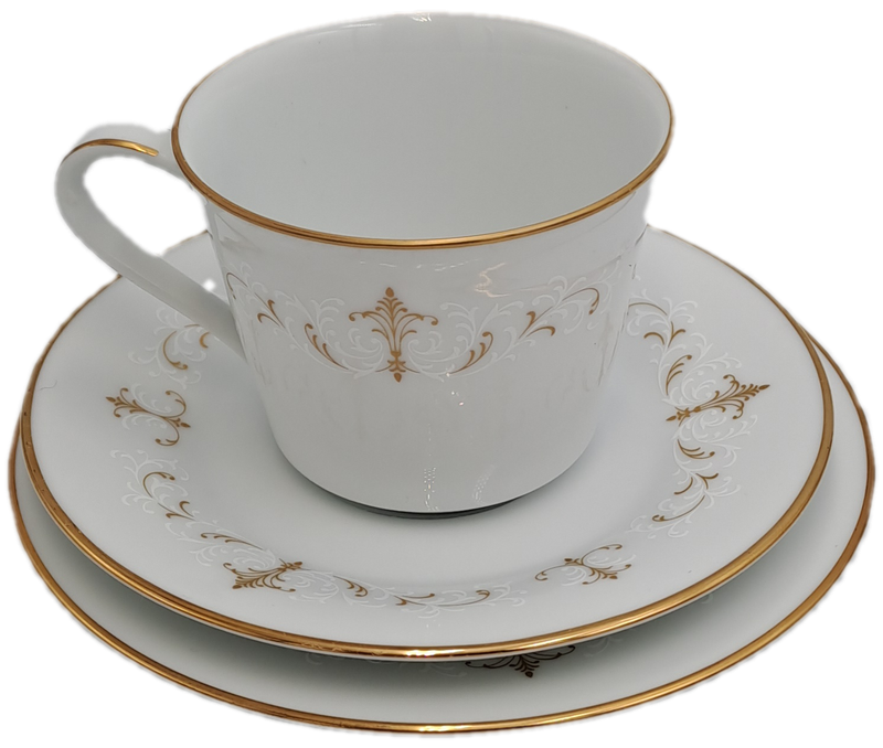 Vintage Noritake COURTNEY 6520 U.S. Design Pat.201508 Trio - Japan -(6 Available) as New