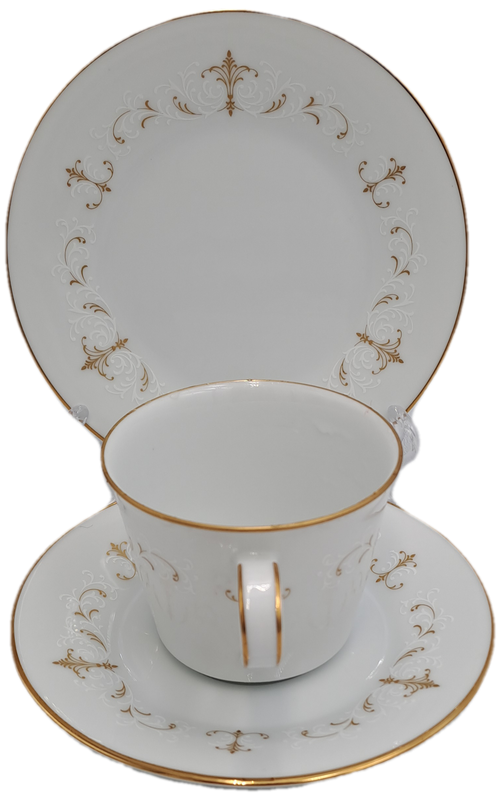 Vintage Noritake COURTNEY 6520 U.S. Design Pat.201508 Trio - Japan -(6 Available) as New
