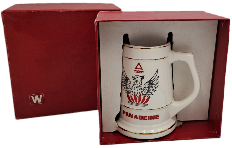 Vintage 1970 Continental China Vitreous Beer Stein -Panadeine -Made in South Africa -Boxed