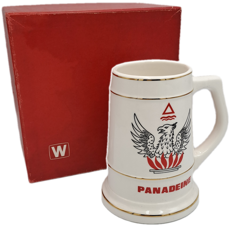 Vintage 1970 Continental China Vitreous Beer Stein -Panadeine -Made in South Africa -Boxed