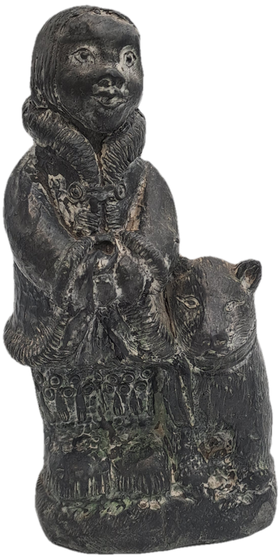 Vintage A Wolf Original The Wolf Sculptures Canada Eskimo Child And Dog