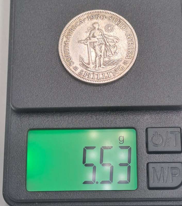 1950 South Africa Silver 1 Shillings - George VI Shilling