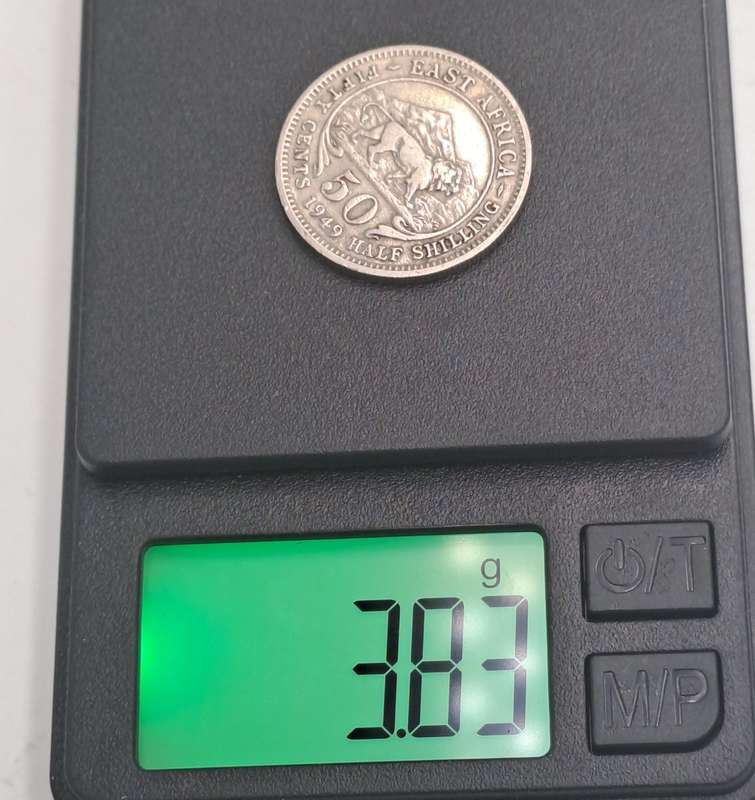 1949 East Africa 50 Cents-Half Shilling - George VI