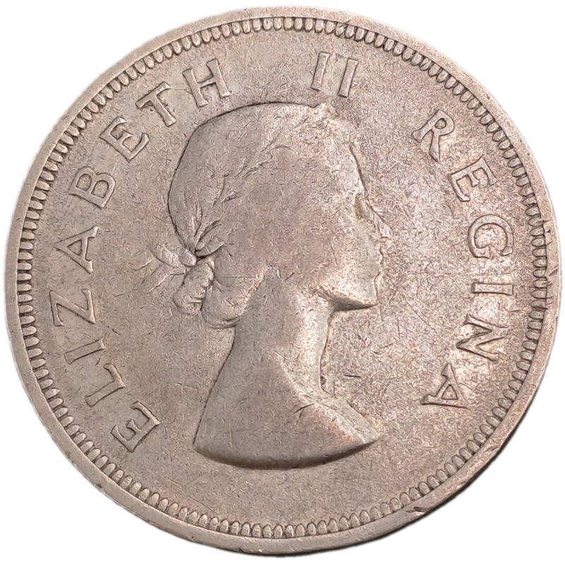 1958 South Africa Silver 2½ Shillings - Elizabeth II 1st portrait