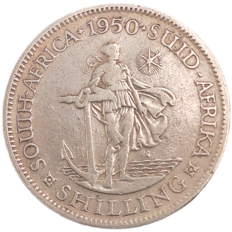 1950 South Africa Silver 1 Shillings - George VI Shilling