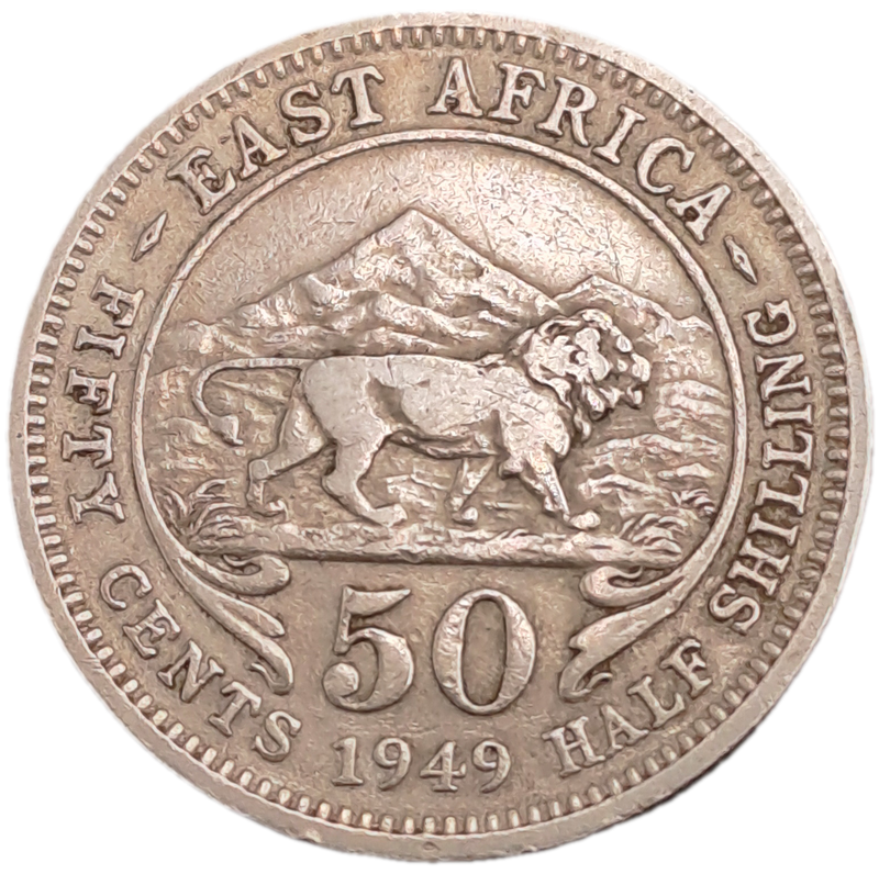 1949 East Africa 50 Cents-Half Shilling - George VI