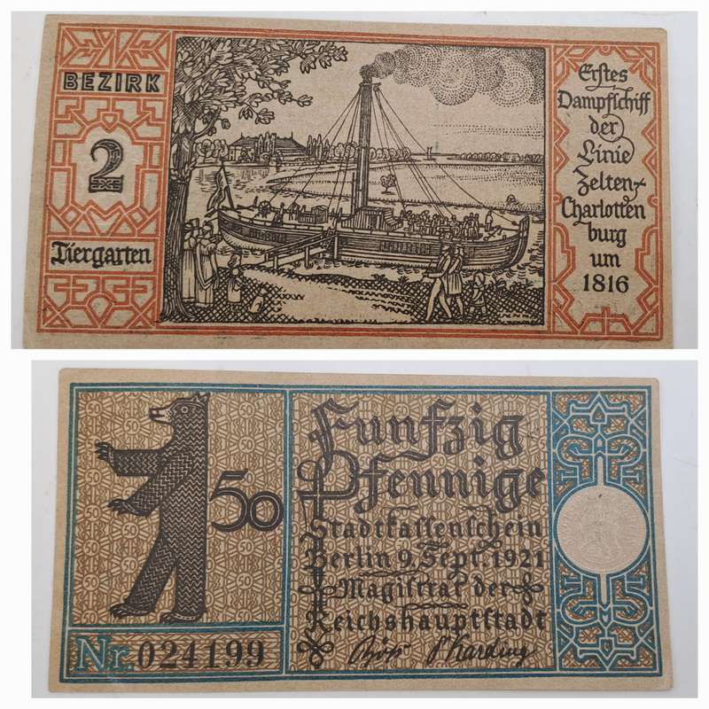 1921  Germany  German notgeld  Berlin, Prussian province  50 Pfennigs Districts Series - Issue 2