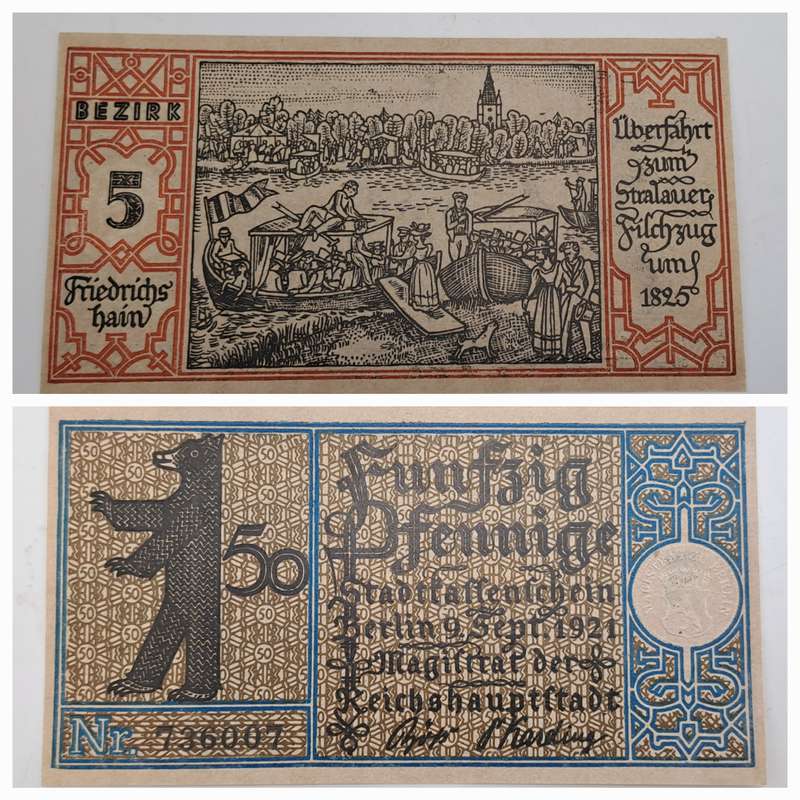 1921  Germany  German notgeld  Berlin, Prussian province  50 Pfennigs Districts Series - Issue 5