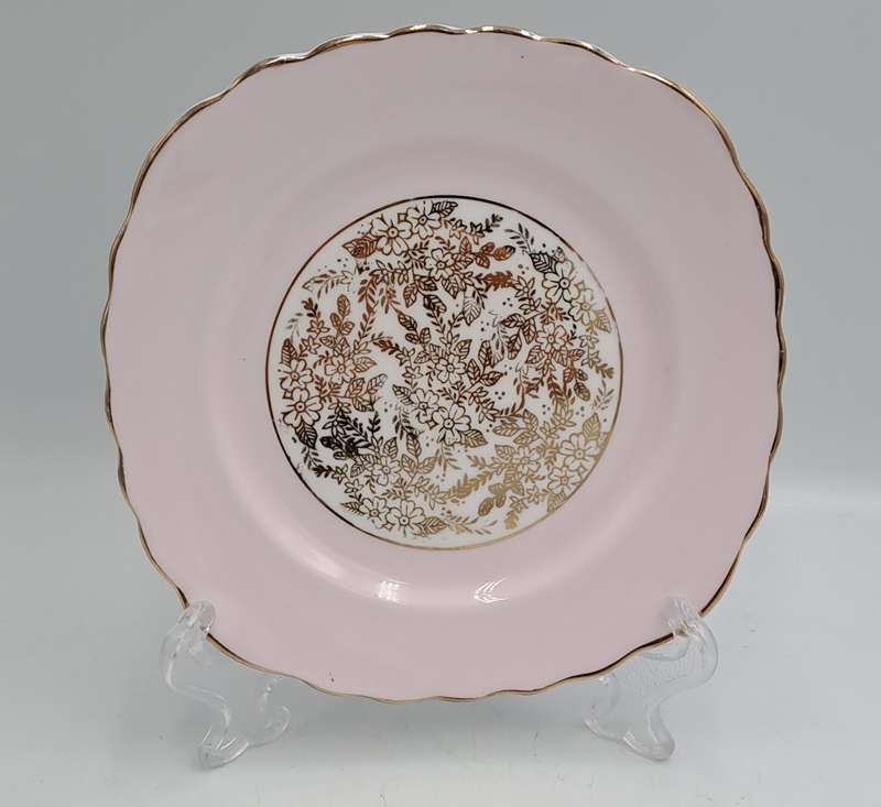 Replacement Vintage Royal Vale Bone China Tea Side plate(Pink and Gold )