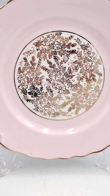 Replacement Vintage Royal Vale Bone China Tea Side plate(Pink and Gold )