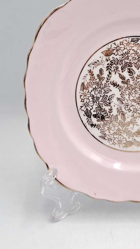 Replacement Vintage Royal Vale Bone China Tea Side plate(Pink and Gold )