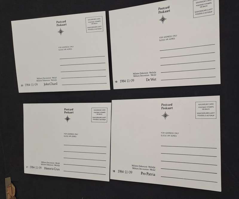 1984 RSA Military Medals and Decorations 2 FD Covers S12 and 4.10 + 4 Maxi Cards+ Stamp set