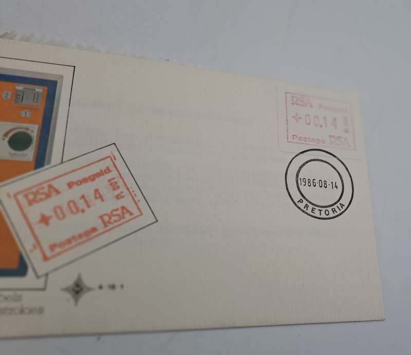 1986 ATM FDC + ATM Stamp of South Africa (1)  1986-2020. Mint -12 Available(Vending Machine Labels)