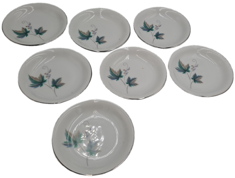 Rare!! 1950's Noritake "Vintage" 618 Royal Ceramic's -7 TINY appetiser plates only 9,2cm -JAPAN