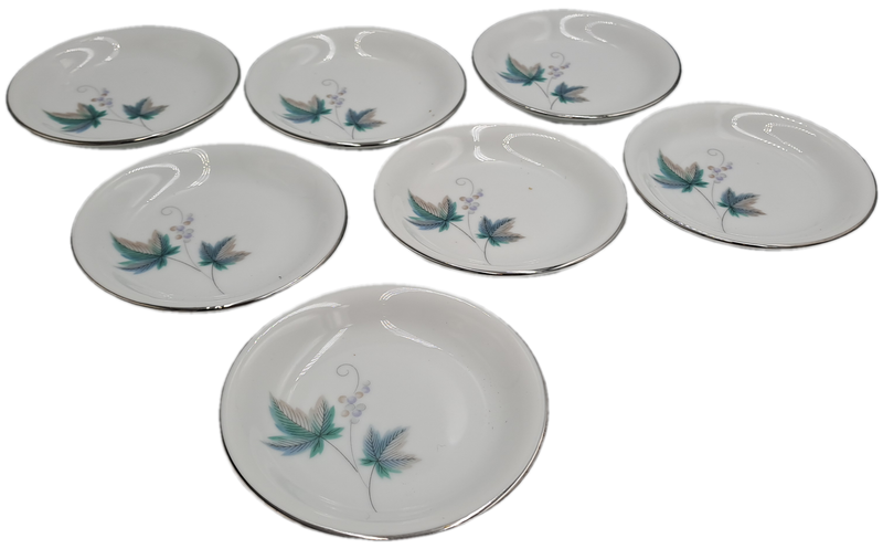 Rare!! 1950's Noritake "Vintage" 618 Royal Ceramic's -7 TINY appetiser plates only 9,2cm -JAPAN