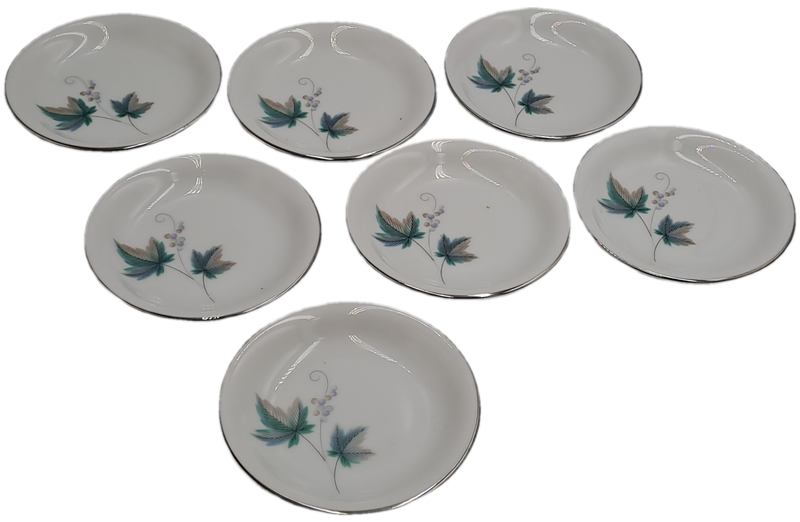 Rare!! 1950's Noritake "Vintage" 618 Royal Ceramic's -7 TINY appetiser plates only 9,2cm -JAPAN