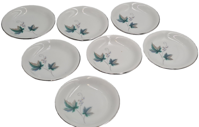 Rare!! 1950's Noritake "Vintage" 618 Royal Ceramic's -7 TINY appetiser plates only 9,2cm -JAPAN