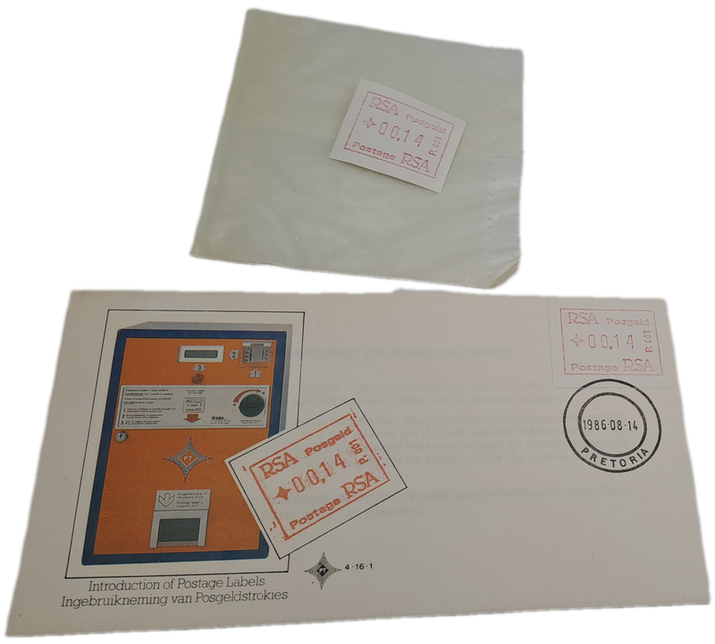 1986 ATM FDC + ATM Stamp of South Africa (1)  1986-2020. Mint -12 Available(Vending Machine Labels)