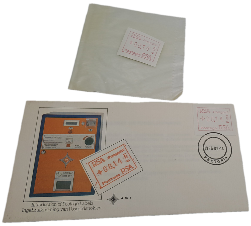 1986 ATM FDC + ATM Stamp of South Africa (1)  1986-2020. Mint -12 Available(Vending Machine Labels)