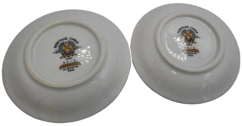 2 Vintage Noritake Harwood 6312 Royal Ceramic's -TINY appetiser plates only 9,2cm -JAPAN