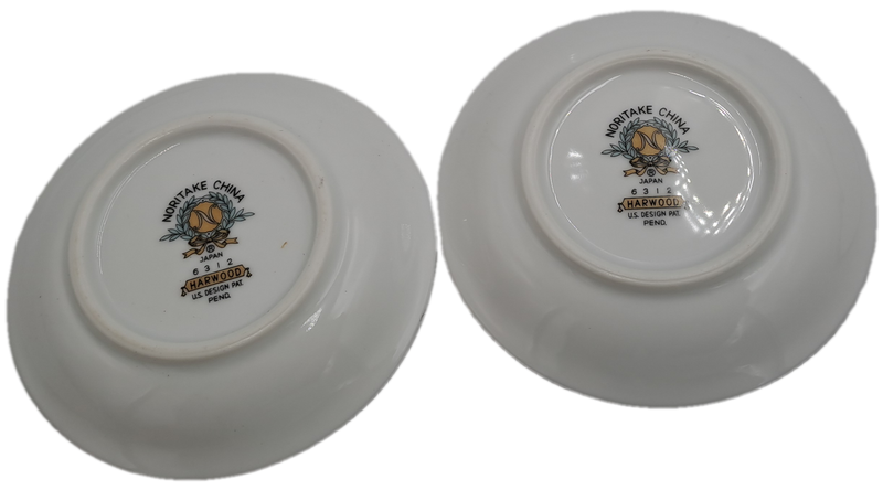 2 Vintage Noritake Harwood 6312 Royal Ceramic's -TINY appetiser plates only 9,2cm -JAPAN