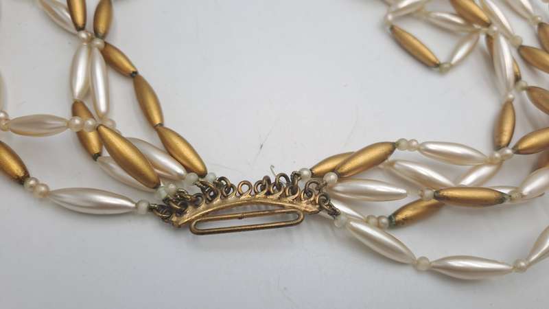 Vintage ORNELLA Necklace with Large Mother of Pearl Pendant -Made in Italy
